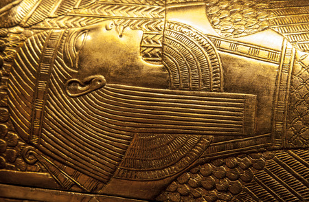 Tutankhamun's sarcophagus with hieroglyphicsのeditorial素材