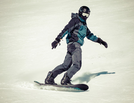 Snowboarding at Low Tatras, Slovakiaの写真素材