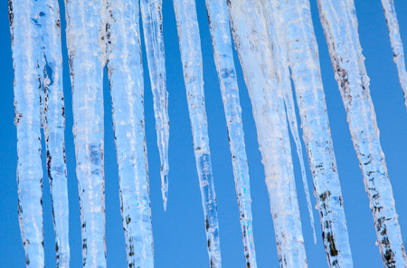 Icicles under the roofの写真素材