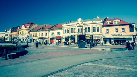 Square at town Liptovsky Mikulas, Slovakiaのeditorial素材