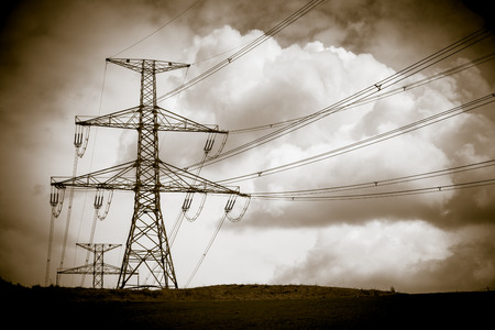 High voltage power linesの写真素材