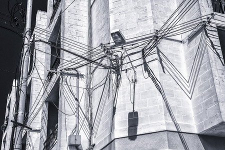 Electric voltage wiresの写真素材