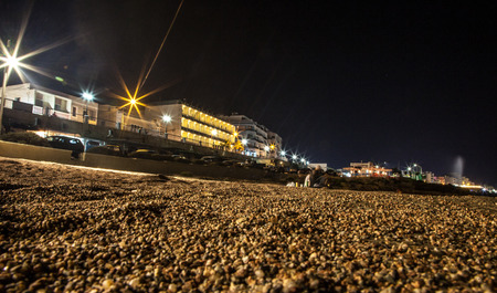 Resort Buggiba at night, Maltaの写真素材