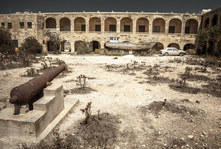 Ruined hotel in ilsland Comino, Maltaのeditorial素材