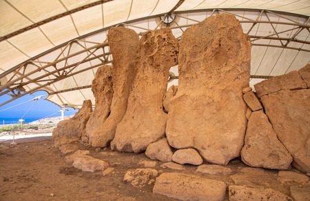 Megalitic temple complex  - Hagar Qim - archeological exacavations in Maltaの写真素材
