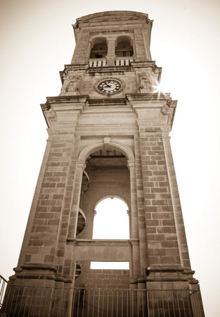 Tower of church St.John in Gozo, Maltaの写真素材