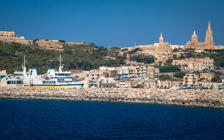 MGARR, MALTA - JULY 19: Port at town Mgarr in island Gozo on July 19, 2015 in Gozoのeditorial素材