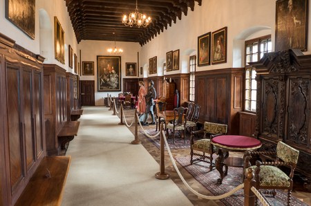 BOJNICE, SLOVAKIA - SEPTEMBER 14: Interior of Bojnice castle on September 14, 2015 in Bojniceのeditorial素材