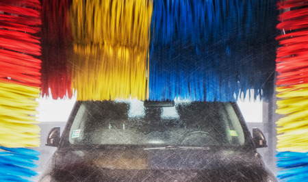Car in carwash - close upの写真素材