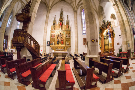 BRATISLAVA, SLOVAKIA - DECEMBER 19: Interior of St. Martin's Cathedral on December 19, 2016 in Bratislavaのeditorial素材