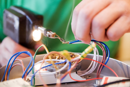 Soldering process - detail view on itの写真素材