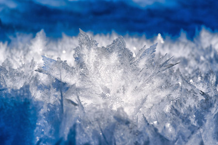 natural ice crrystal texture for backround. Macro photography