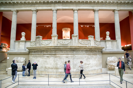BERLIN, GERMANY - APRIL 7: Market gate of Miletus town in Pergamon museum on April 7, 2017 in Berlinのeditorial素材