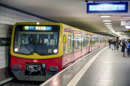 BERLIN, GERMANY - APRIL 6: Friedrichstrasse railway station  on April 6, 2017 in Berlinのeditorial素材