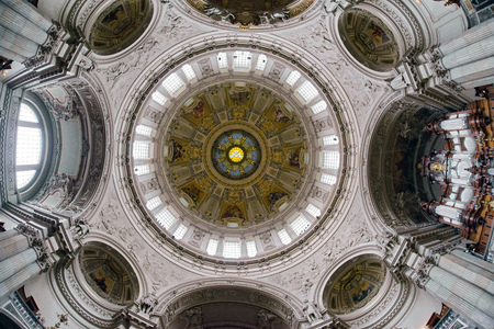 Decorated ceiling of Berlin cathedral, Germanyのeditorial素材