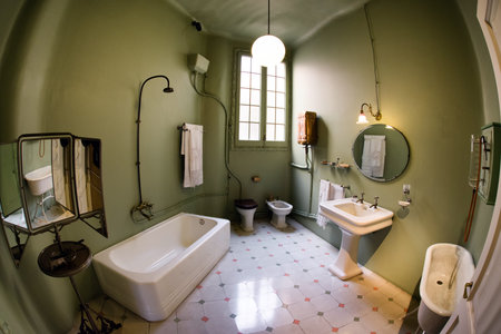 Interior of Case Mila also known La Pedrera - house designed by Antoni Gaudi in Barcelona, Spainのeditorial素材