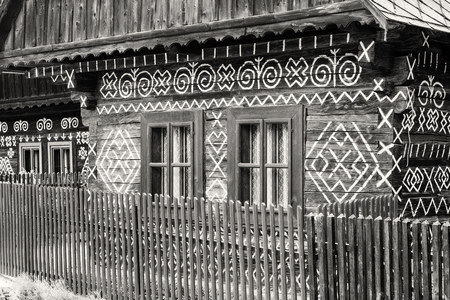 Rural cottage in village CIcmany, Slovakiaのeditorial素材