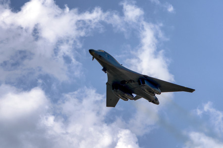 SLIAC, SLOVAKIA - AUGUST 27: Bomber B-1 Bone Lancer at airshow SIAF 2017 on August 27, 2017 in Sliacのeditorial素材