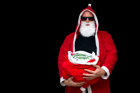 Santa Claus with euro moneyの写真素材