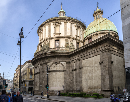 MILAN, ITALY - APRIL 16: Temple of San Sebastiano on April 16, 2018 in Milanのeditorial素材