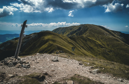 JASNA, SLOVAKIA - JULY 5: Mountain trail in Low Tatras mountains on July 5, 2018 in Jasna