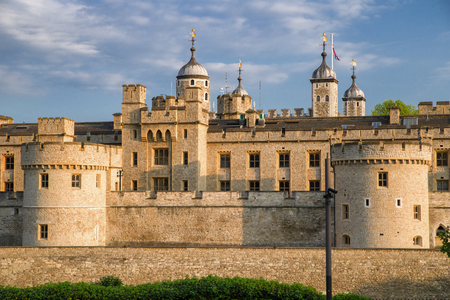 Tower of London - historic castle in evening lightのeditorial素材