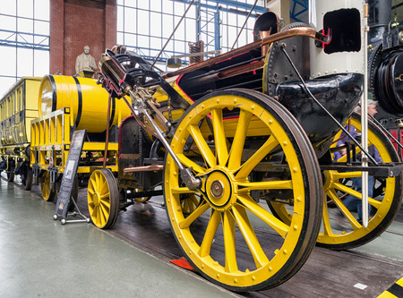 YORK, ENGLAND - MAY 16: Historic steam locomotive in National railway museum on May 16, 2018 in Yorkのeditorial素材