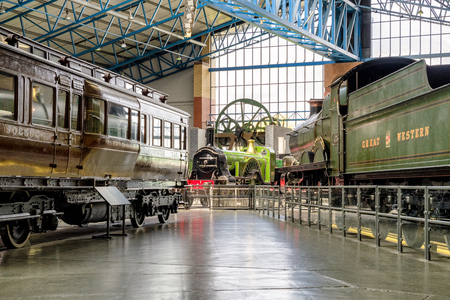 YORK, ENGLAND - MAY 16: Historic trains  in National railway museum on May 16, 2018 in Yorkのeditorial素材