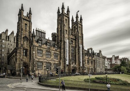 EDINBURGH, SCOTLAND - MAY 19: Building of  New college, The University of Edinburgh in centre of city on  May 19, 2018 in Edinburghのeditorial素材
