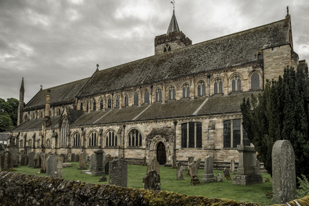 DUNBLANE, SCOTLAND - MAY 20: Cathedral and old graveyard on May 20, 2018 in Dunblaneのeditorial素材