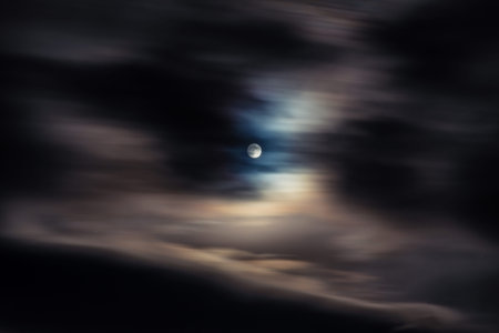 Full moon. Supermoon on dark night sky