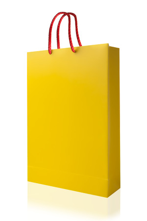 Yellow shopping bagの写真素材