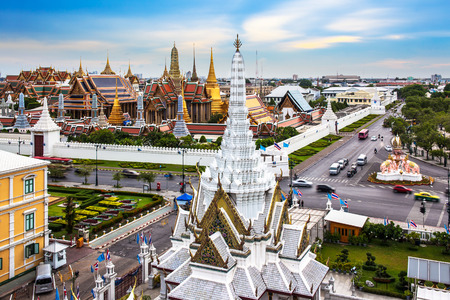 Grand Palace, Wat Phra Kaew   Lak Mueang, Bangkok, landmark of Thailand  - The Wat Phra Kaew or Temple of the Emerald Buddha is located in the historic centre, within the precincts of the Grand Palaceの写真素材