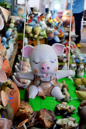 pig ceramic dollの写真素材