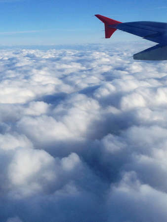 Beautiful view through airplane windowの写真素材