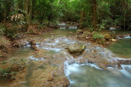 Erawan Waterfall, Kanchanaburi, Thailand の写真素材