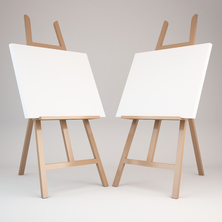 3d rendering of a wooden easelの写真素材