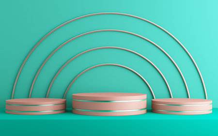 3d background for mock up podium for product presentation, blue background, 3d rendering