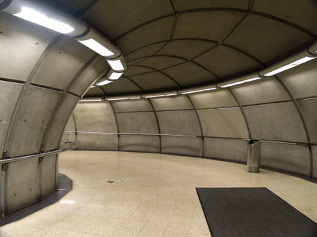 Empty subway station in Bilbao, Basque Country, Spainの写真素材