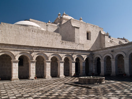 Courtyard of the Church of the company of Jesus at Arequipa, Peru
