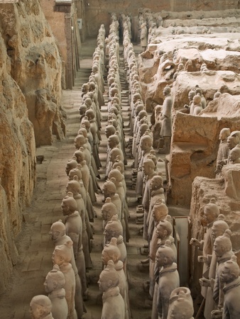 terra-cotta warriors in Xian, Chinaのeditorial素材