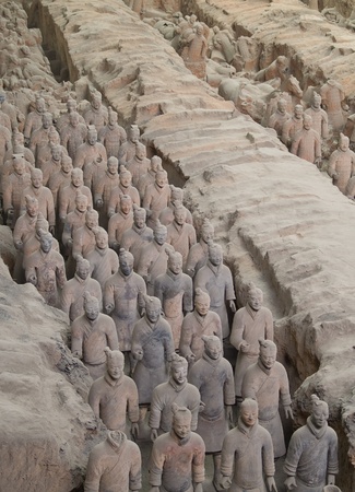 terra-cotta warriors in Xian, Chinaのeditorial素材