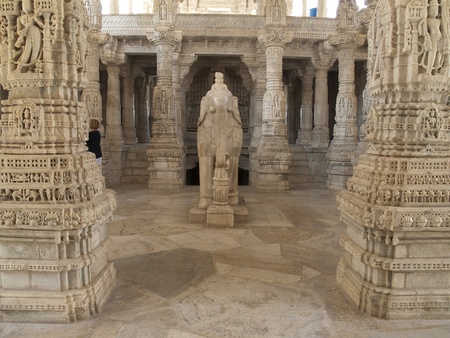 Jain Temple in Ranakpur,Indiaの写真素材