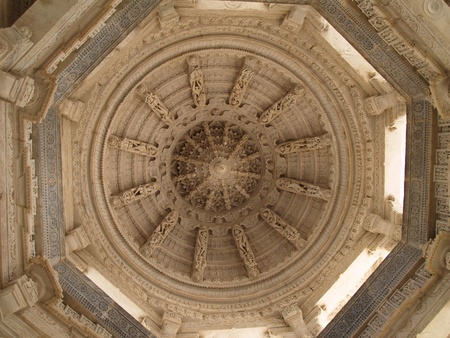 Jain Temple in Ranakpur,Indiaの写真素材