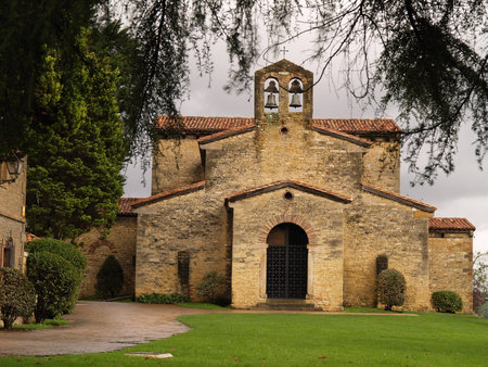 Also known as Santullano, is a Pre-Ramirense church from the beginning of the 9th century in Oviedo, the capital city of the Principality of Asturias, Spain. の写真素材