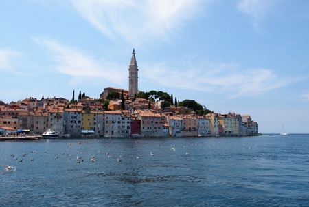 Rovinj old town in Croatia, Adriatic coast, Istra regionの写真素材