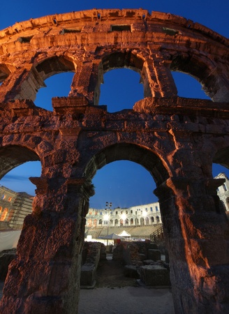 The Ancient Roman Amphitheater in Pula, Croatia の写真素材