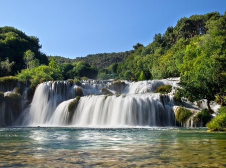Incredible waterfalls in Krka National Park, Croatia の写真素材