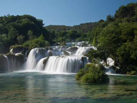 Incredible waterfalls in Krka National Park, Croatia の写真素材