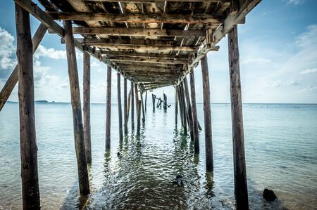 Wooden bridge on Koh Sametの写真素材
